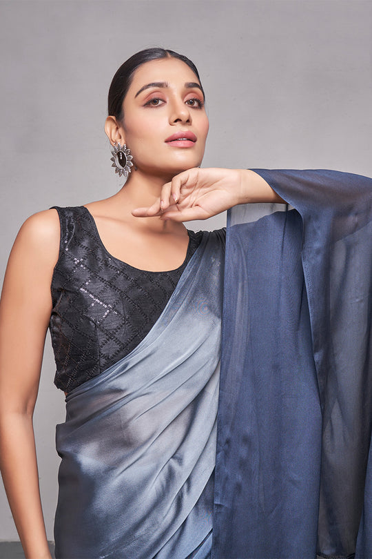 Ombre Georgette Saree With Blouse Piece