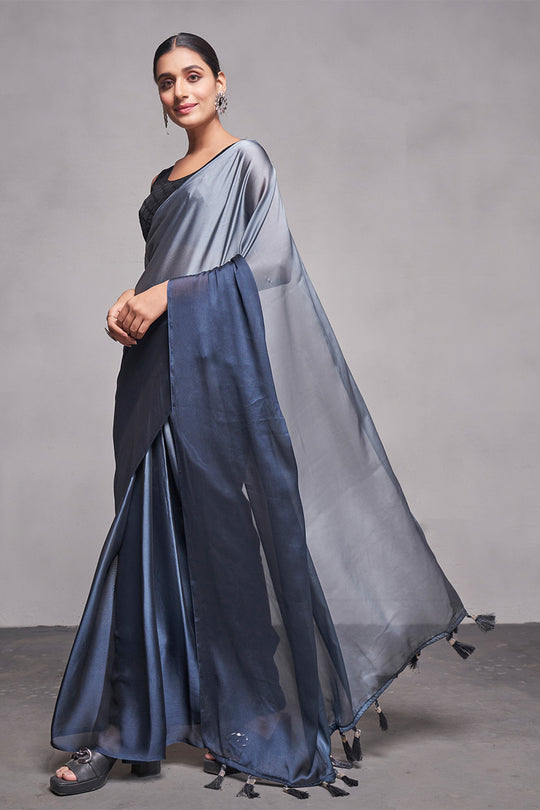 Ombre Georgette Saree With Blouse Piece