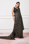 Black Georgette Saree With Blouse Piece