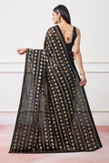 Black Georgette Saree With Blouse Piece