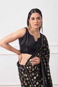 Black Georgette Saree With Blouse Piece