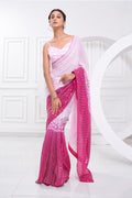 Pink Georgette Saree With Blouse Piece