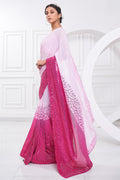 Pink Georgette Saree With Blouse Piece