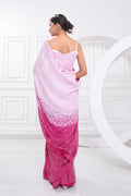 Pink Georgette Saree With Blouse Piece