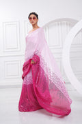 Pink Georgette Saree With Blouse Piece