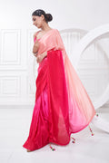 Pink Georgette Saree With Blouse Piece