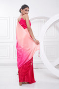 Pink Georgette Saree With Blouse Piece