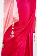 Pink Georgette Saree With Blouse Piece