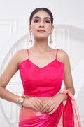 Pink Georgette Saree With Blouse Piece