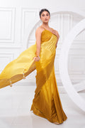 Yellow Georgette Saree With Blouse Piece