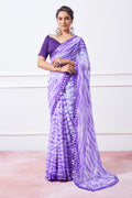 Purple Georgette Saree With Blouse Piece