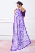 Purple Georgette Saree With Blouse Piece