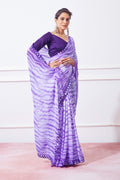 Purple Georgette Saree With Blouse Piece