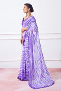 Purple Georgette Saree With Blouse Piece