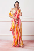 Multicolor Georgette Saree With Blouse Piece