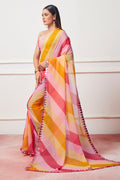 Multicolor Georgette Saree With Blouse Piece