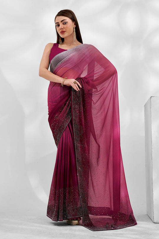Ombre Lycra Saree With Blouse Piece