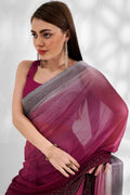 Ombre Lycra Saree With Blouse Piece