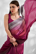 Ombre Lycra Saree With Blouse Piece