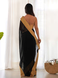 Black Georgette Saree With Blouse Piece