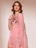 Pink Organza Saree With Blouse Piece