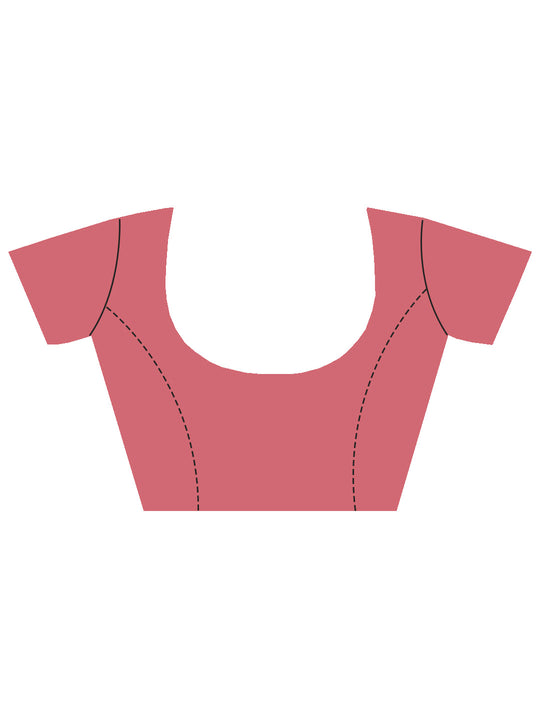 Pink Organza Saree With Blouse Piece