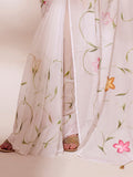 White Organza Saree With Blouse Piece