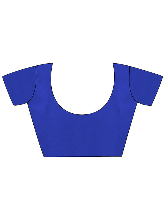 Black & Blue Chiffon Saree With Blouse Piece