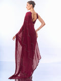 Wine Satin Saree With Blouse Piece