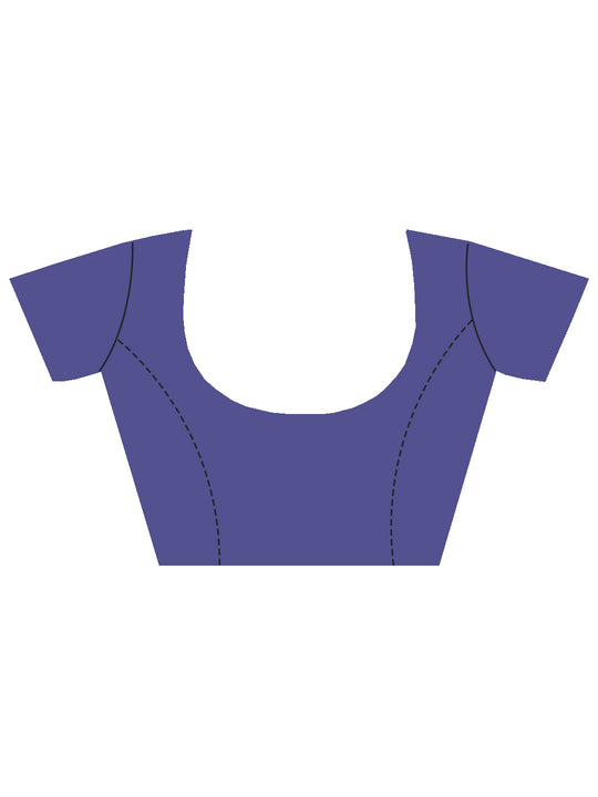 Navy Blue Georgette Saree With Blouse Piece