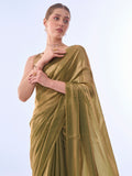 Metallic Organza Saree With Blouse Piece