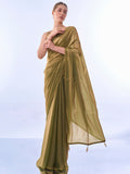 Metallic Organza Saree With Blouse Piece