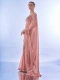 Pink Organza Saree With Blouse Piece