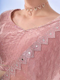 Pink Organza Saree With Blouse Piece