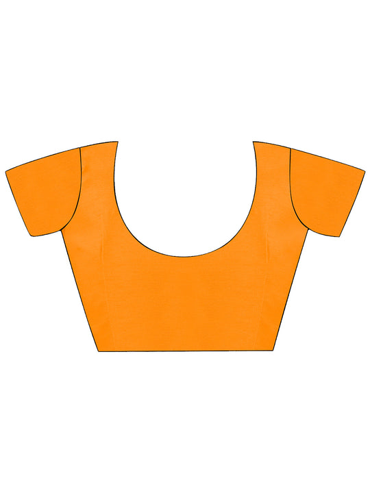 Orange And Red Georgette Saree With Blouse Piece