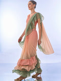 Ombre Peach Georgette Saree With Blouse Piece