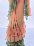 Ombre Peach Georgette Saree With Blouse Piece