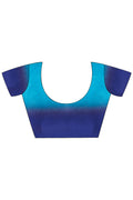 Ombre Blue Satin Saree With Blouse Piece