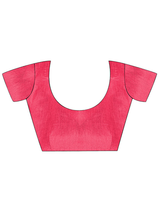 Peach Organza Saree With Blouse Piece