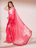 Pink Organza Saree With Blouse Piece
