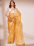 Yellow Organza Saree With Blouse Piece