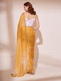 Yellow Organza Saree With Blouse Piece