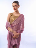 Lavender Chiffon Saree With Blouse Piece
