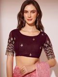 Pink Georgette Saree With Blouse Piece