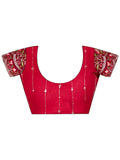 Pink  Printed Georgette Saree With Blouse Piece