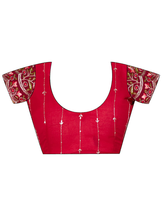 Pink  Printed Georgette Saree With Blouse Piece