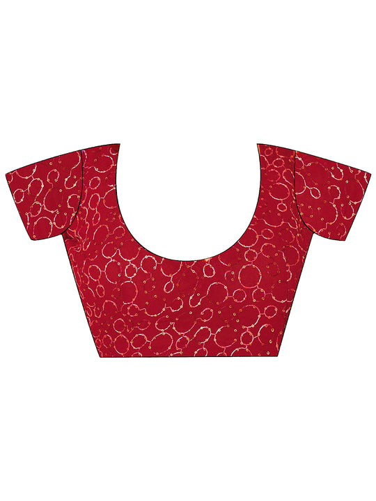 Yellow Printed Georgette Saree With Blouse Piece