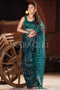 Teal Blue Organza Saree