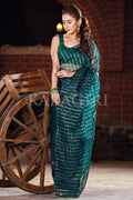 Teal Blue Organza Saree