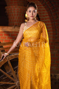 Lilly Yellow Organza Saree
